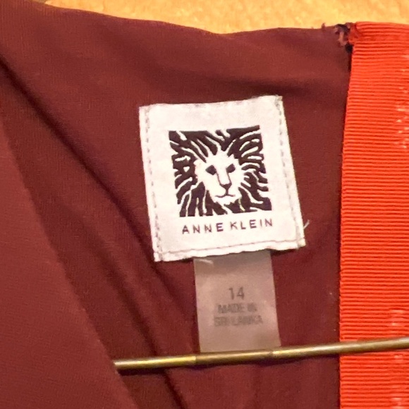 Brown Anne Klein Dress Front Slide Pockets Size 14 - Picture 5 of 5